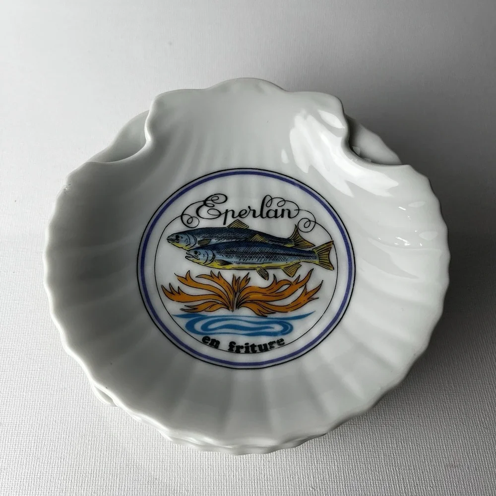Vintage‎ Concha French Seafood Bone Dishes Set 6 Shell Fish Plates Jacques